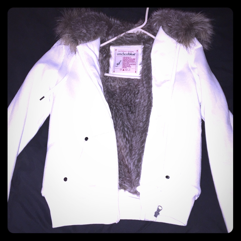 Anchor blue fur hoody